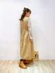 2210056 JF Chest Pocket Stitching Apron Dress - Beige