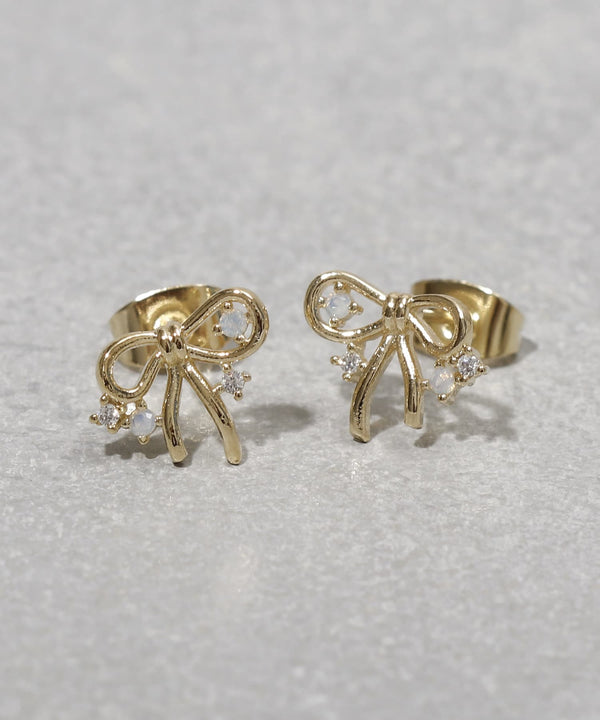 JMG250086 CO Metal Ribbon Mini Earrings - Gold