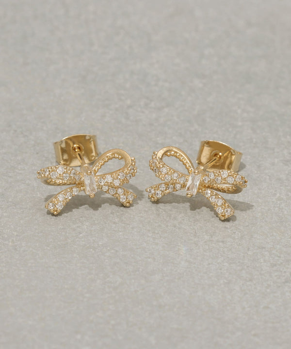 JMG250090 CO Cubic Ribbon Earrings - Gold