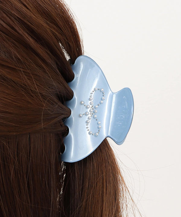 JMG250098 CO Marble Buns with Pearl Ribbon - Blue