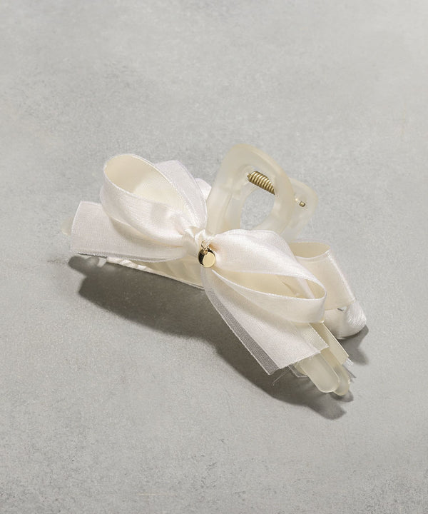 JMG250105 CO Satin Tulle Kasane Ribbon Vest - Ivory