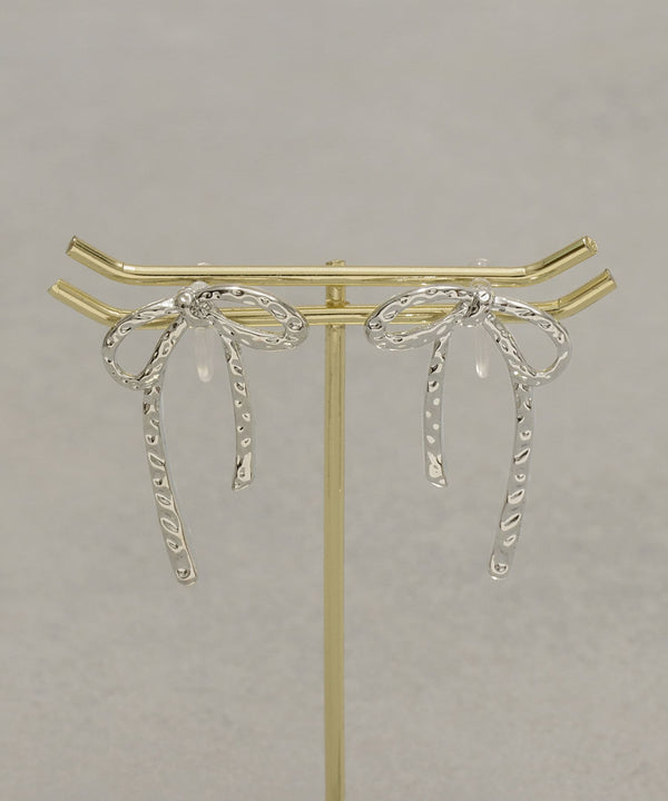 JMG250030 CO Metal Ribbon Resin Earrings