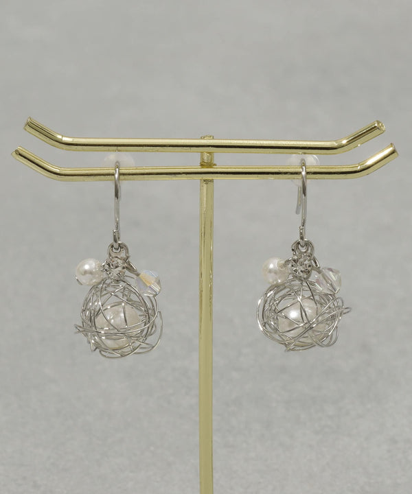 JMG250031 CO Pearl ball earrings