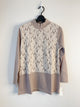 2309111 FA Floral Lace Top - BEIGE