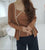 2401118 HO Lace Vest Cardigan Set - Brown