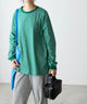 2310043 FY Bi-Colour Rib Border Top - GREEN