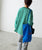 2310043 FY Bi-Colour Rib Border Top - GREEN