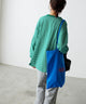 2310043 FY Bi-Colour Rib Border Top - GREEN