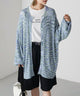 2310039 FY 2Way Oversize Knit Cardigan - BLUE