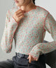 2311005 FO Floral Pattern Pleated Pullover