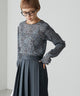 2311005 FO Floral Pattern Pleated Pullover