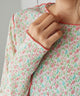 2311005 FO Floral Pattern Pleated Pullover