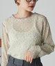 2311005 FO Floral Pattern Pleated Pullover