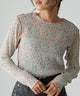 2311005 FO Floral Pattern Pleated Pullover