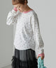 2311005 FO Floral Pattern Pleated Pullover