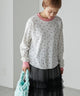 2311005 FO Floral Pattern Pleated Pullover