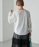 2311005 FO Floral Pattern Pleated Pullover