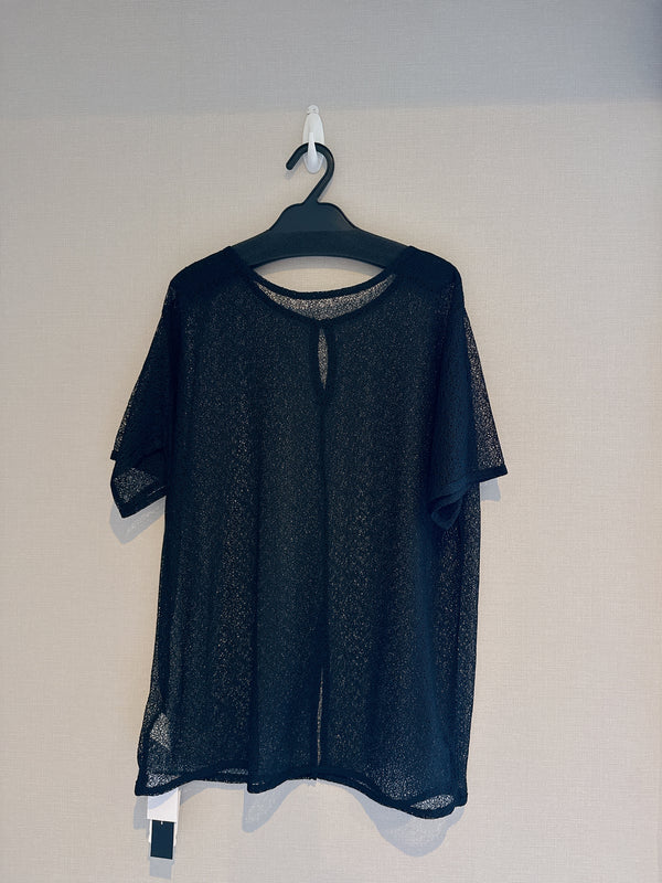 2508107 SA Loose Lace Top - Black