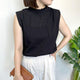 2308044 NON Lace Up Tank Top - BLACK