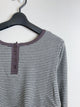 2309145 FF Henry Neck Border Tee - CHARCOAL