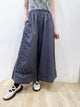 2310085 MAI Embroidery Wide Pants - CHARCOAL