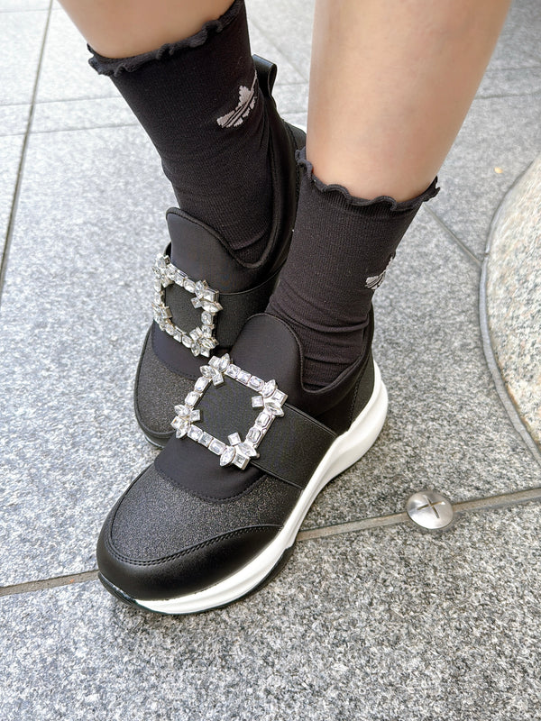 2508022 VI Jewel Buckle Sneakers - Black