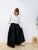 2310105 GL Pearls Ruffles Collar Top - WHITE