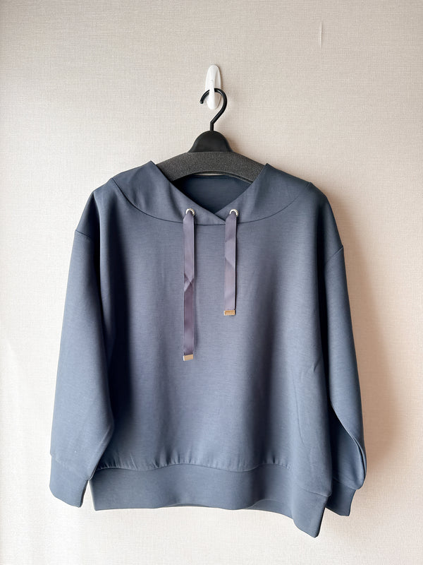 2509149 OU Strap Plain Hoodies - Navy