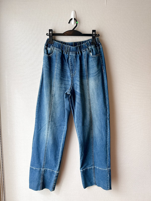 2509162 SW White Stitches Denim Pants
