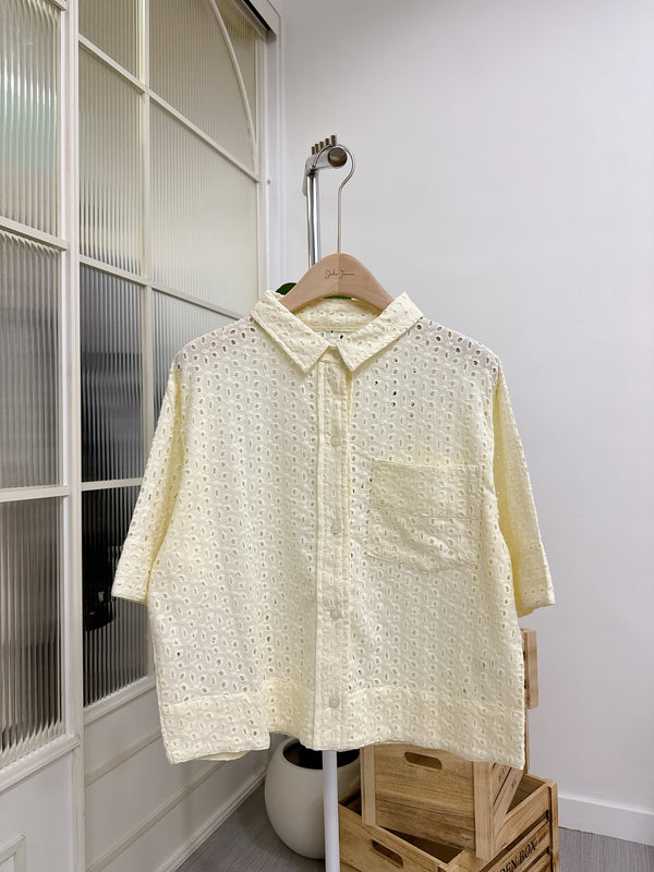 2504078 SE Cambric Schiffli Shirt - White