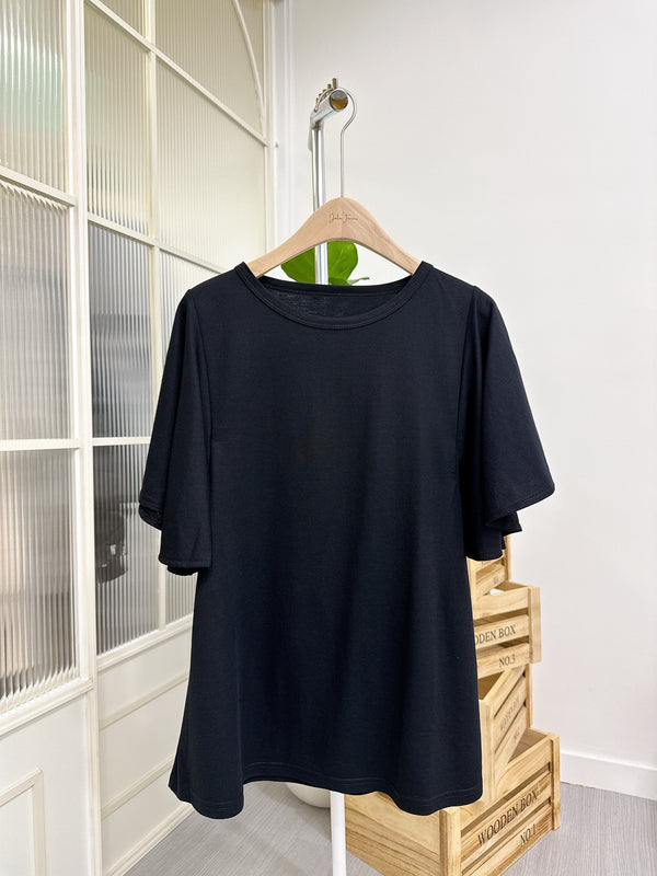 2504072 MT Cool Kanoko Sleeve Top - Black