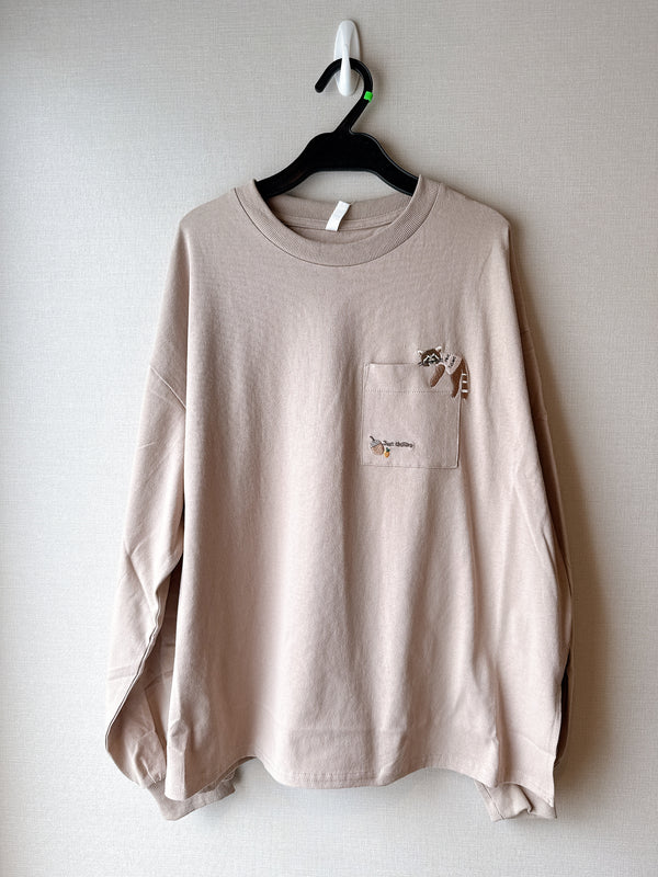 2509075 LUP Animal Assorted EMB Tee - Greige