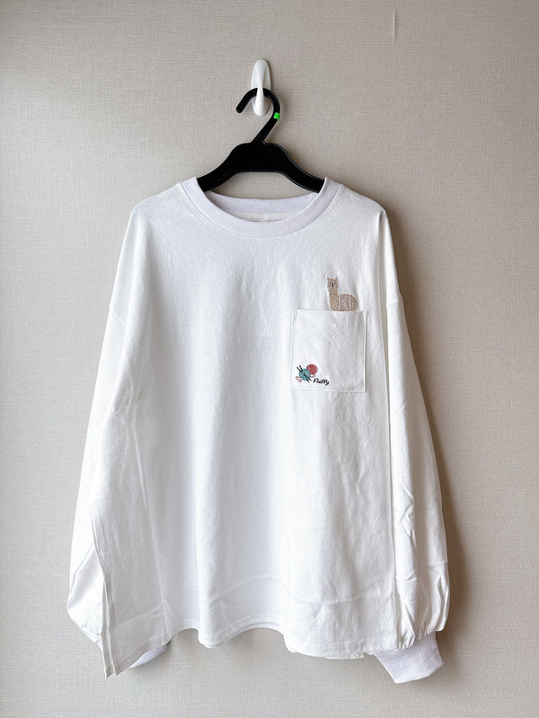 2509075 LUP Animal Assorted EMB Tee - White