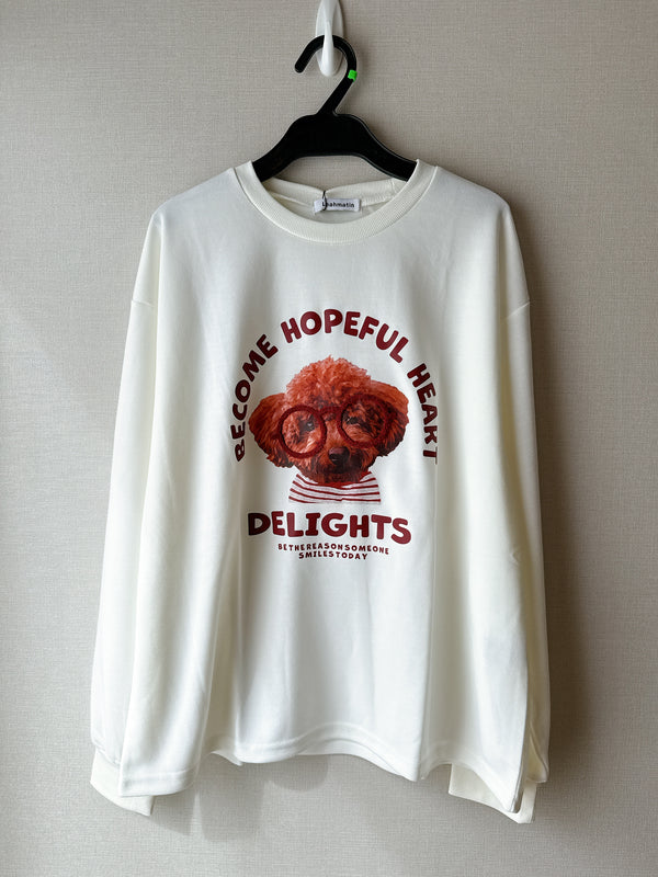 2509157 LE Poodle Logo Pullover - White