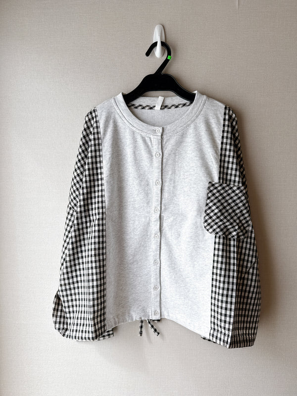 2509072 LUP Checkered Switching Shirt - Black