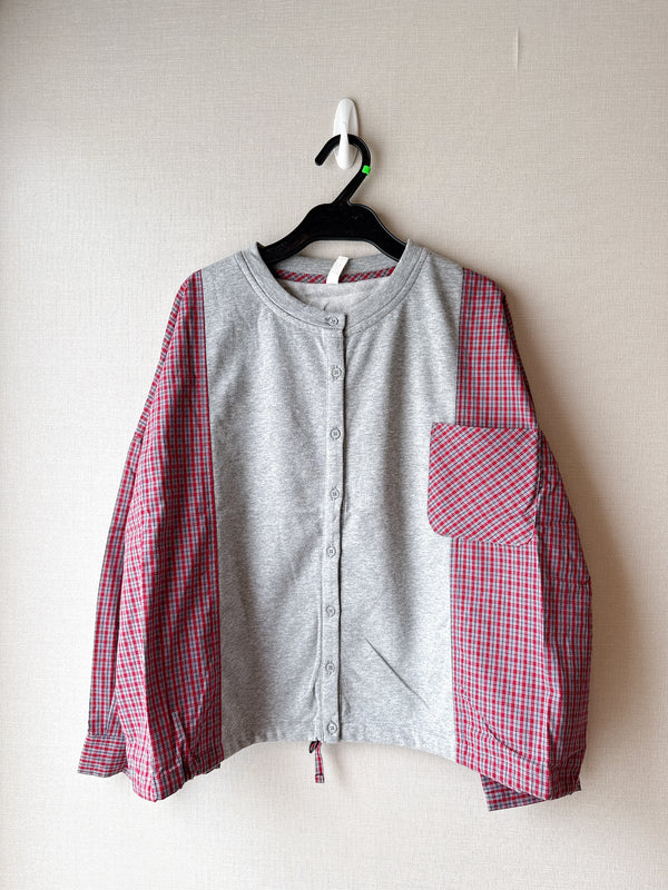 2509072 LUP Checkered Switching Shirt - Red