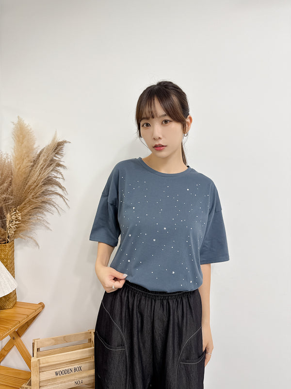 2507046 GL Glitter Night Sky Top - Blue
