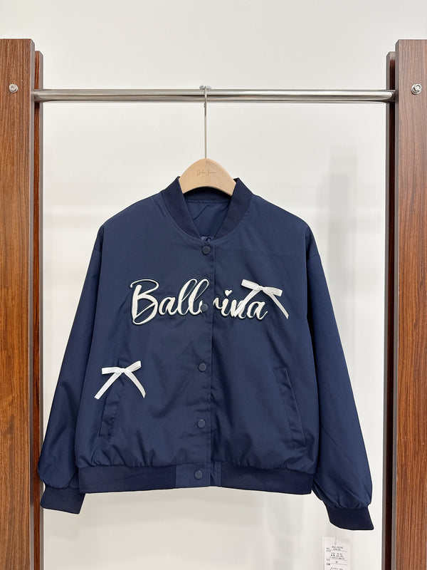 2510114 ZE Ballerina Ribbon Baseball Jacket - Navy