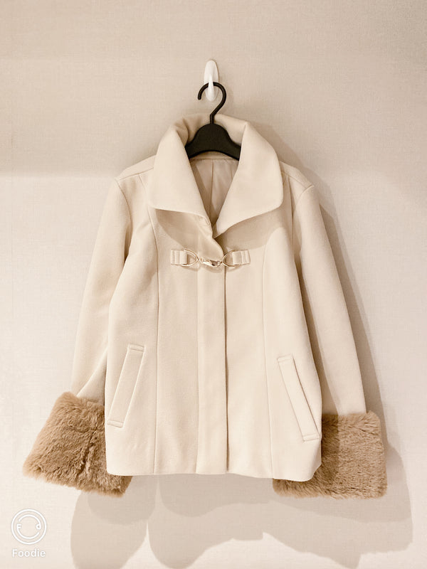 2511072 MW Faux Wool Eco-Fur Coat - Beige