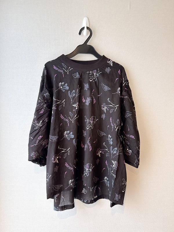 2509071 LUP Floral Print Blouse - Black