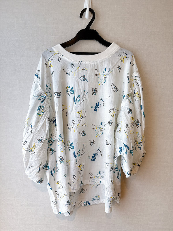 2509071 LUP Floral Print Blouse - White