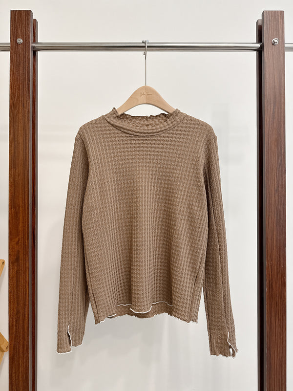 2510113 GL Herringbone Jacquard Colour Tee - Mocha