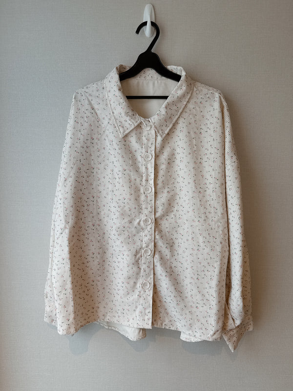 2509199 SOL Floral Collar Shirt - White