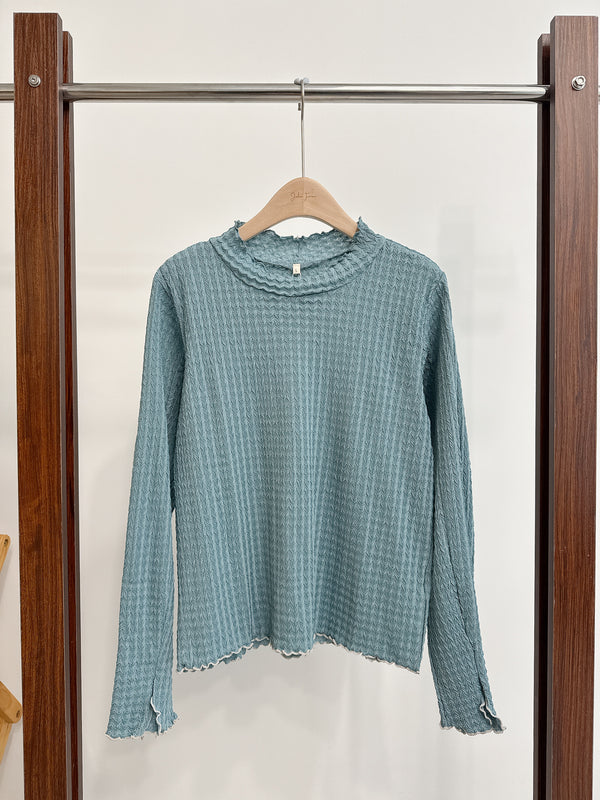 2510113 GL Herringbone Jacquard Colour Tee - Blue