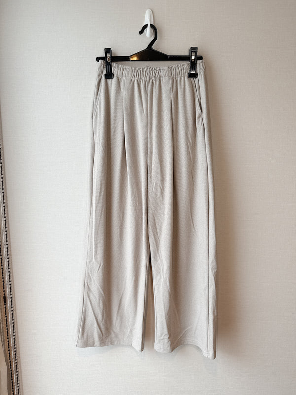 2509092 MMO Brushed Smooth Wide Pants - Greige
