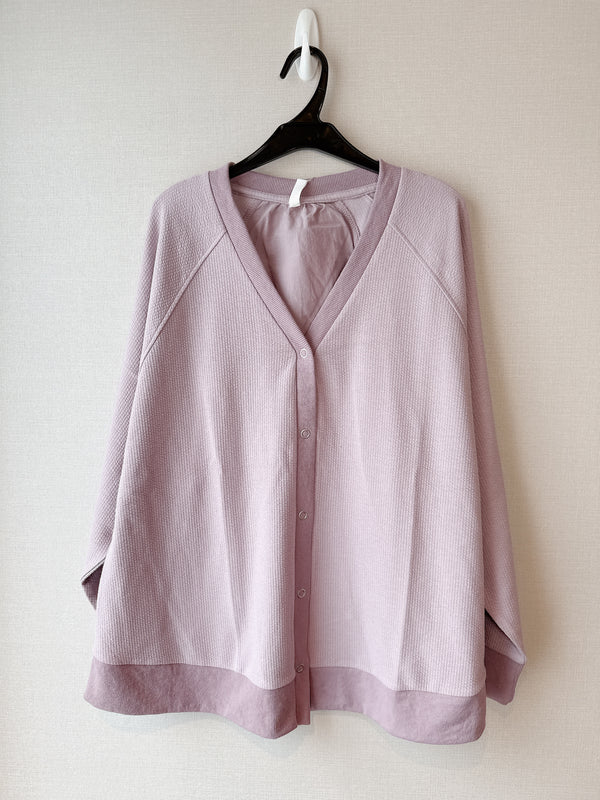 2509073 LUP Waffle Knit Cardigan - Purple