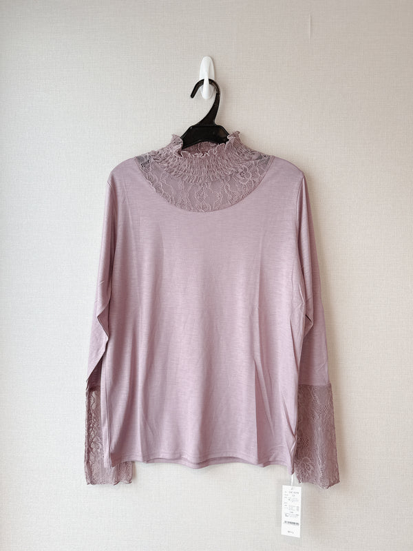 2509090 MMO Cuff Lace Long Sleeve Tee - Purple