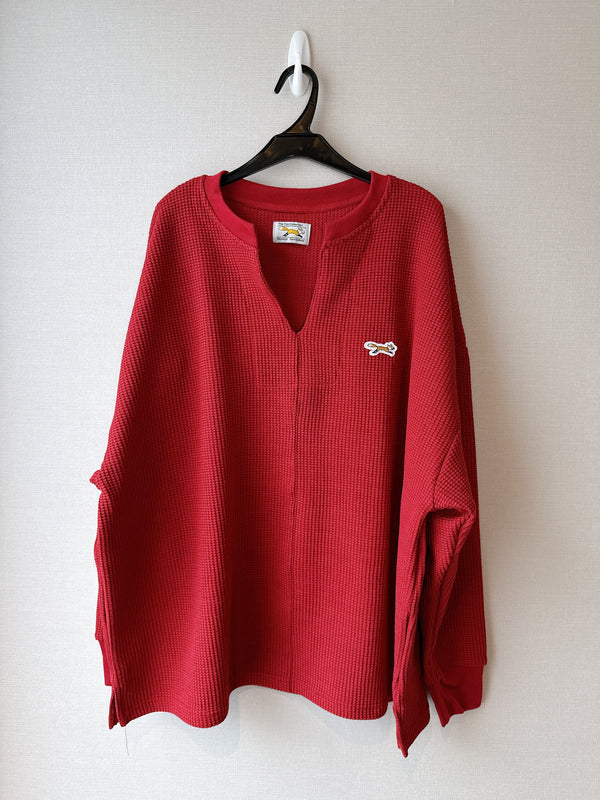 2509102 PE Fox EMB Waffle Tee - Red