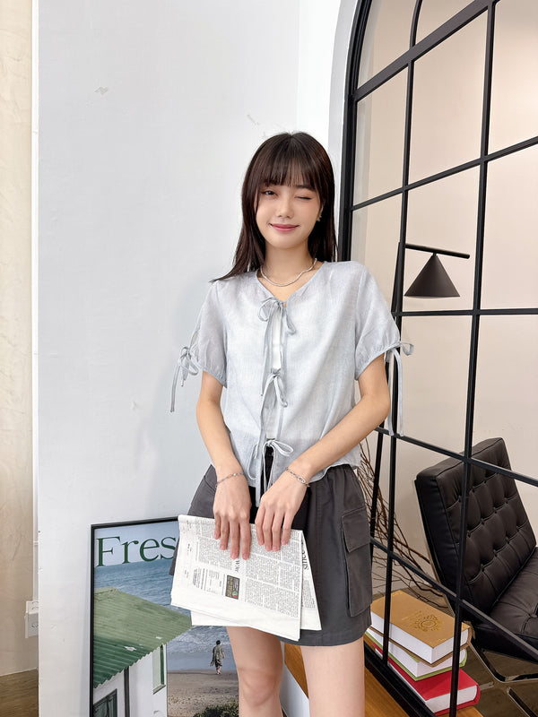 2505038 JF Ribbons Top - Grey