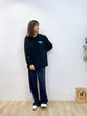 2311026 GL Embroidery Back Print Pullover - BLACK
